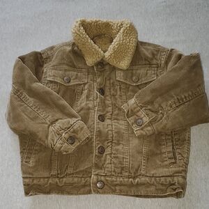 Place Tan and Cream Jean Jacket with Sherpa Collar Courduroy Size 4T